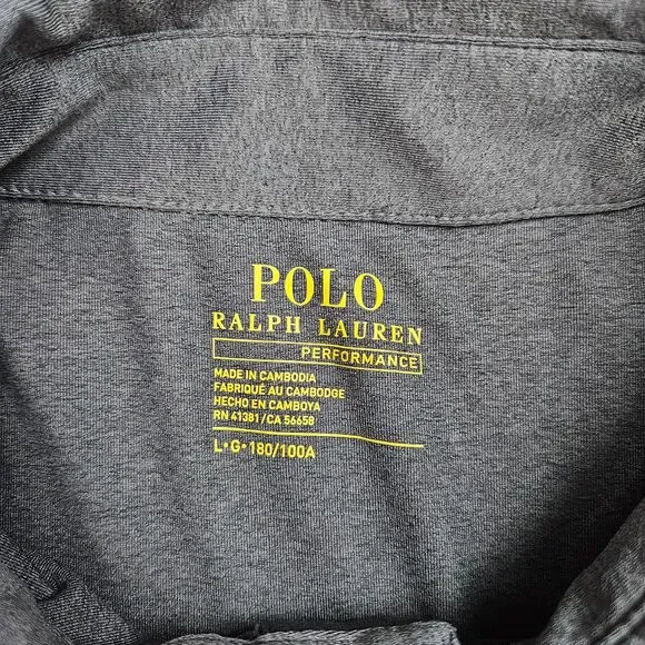 Polo Ralph Lauren Performance Golf Polo Shirt Mens Large Gray Short Sleeve Pony - Picture 5 of 10